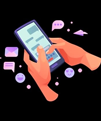 Bir çift el mobil uygulama kullanıyor.